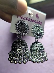 Oxidized Jhumka Earrings women and girl