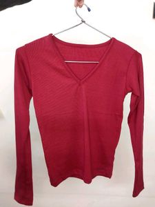 Maroon Long Sleeve Top