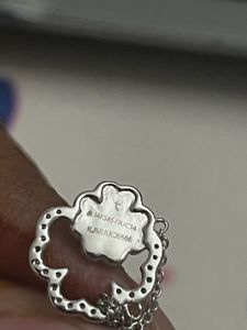 14 KT White Gold Clover Pendant Diamond Necklace