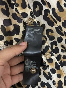 Leopard Print Long Sleeve Blouse