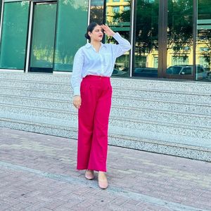 Magenta Wide Leg Pants