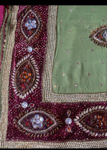 Green Embellished Saree