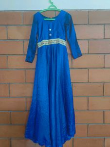 Arabic Gown Elegant Blue Ethnic Dress