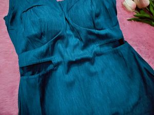 Teal Cutout Mini Dress