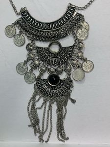 Boho Silver Necklace and Earing ( combo )