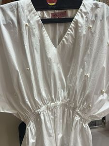 White Pearl Embellished Top