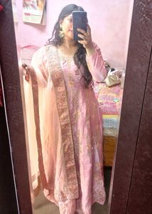 Pink Embroidered Anarkali Dress