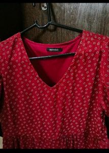 Red Polka Dot Tiered Dress