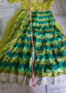 Yello N Green Gown With Duppata