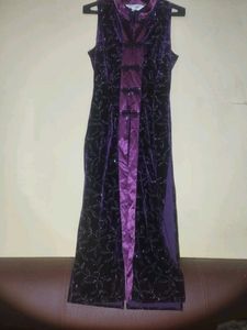 Elegant Purple Velvet Sexy Dress