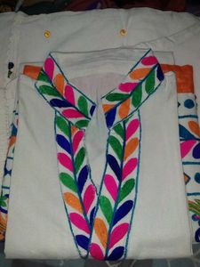 Embroidered White Kurta