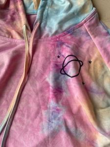 Pastel tie dye cold shoulder hoodie
