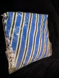 Blue Striped One Shoulder Dress