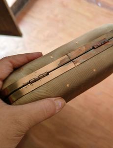 Tan Gold banarasi Clutch ( Factory reject)