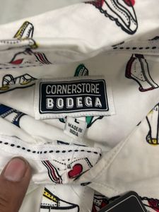 Cartoon Shoe Print Button-Down