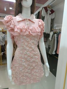 Pink Ruffle Mini Dress
