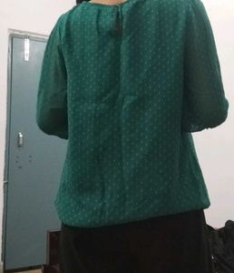 Green Polka Dot Top