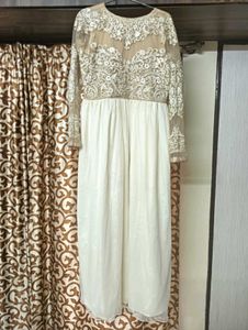 Beige &amp; Cream Gown Set