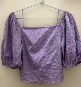 Purple Puff Sleeve Top