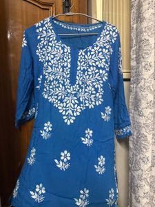 Blue Embroidered Kurta