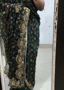 Green Embellished Saree
