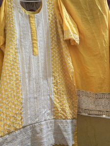 New Kurti And Palazo With Duptta Set 💛