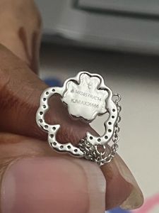 14 KT White Gold Clover Pendant Diamond Necklace