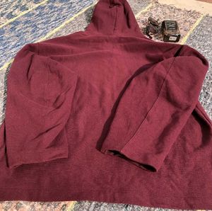Oversized Burgundy Uniqlo Hoodie