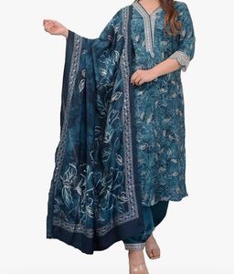 New Women Kurta Plazo Patiyala Set Suit