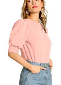 Pink Puff Sleeve Top