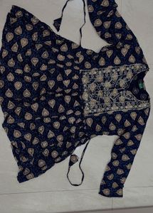 Elegant Navy Blue Ethnic Kurthi