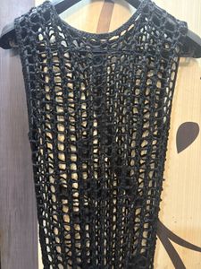Black Crochet Knit Long Dress(inner’s Not Availabl