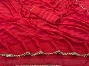 Gorgeous Red  Party Wear Saree