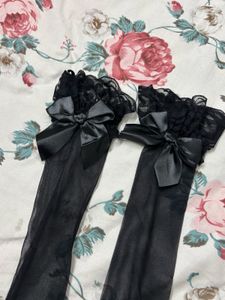 Bow Black Stockings