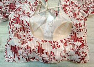 Red Floral Jimichu Blouse