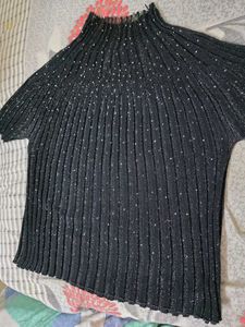 Sparkly Black Knit Top