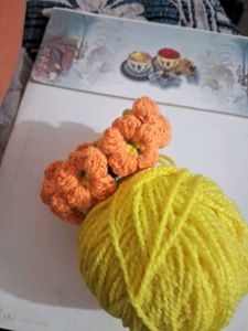Floral Crochet Hair Tie🧶🧡