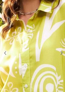 Lime Green Regular Shirt Style Top