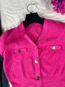 Flared Jeans &amp; Pink Cardigan