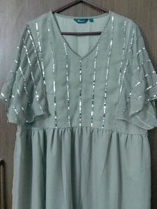 Plus Size Grey Colour Party Dress