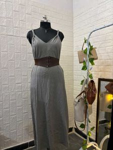Grey Spaghetti Strap Summer Dress