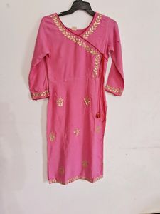 Pink Gotta Patti Work Kurta 🎀