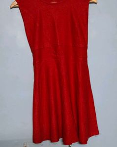 Red Sleeveless Casual Dress