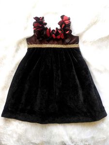 Velvet Floral Girls Dress