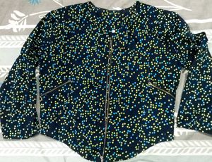 Floral Print Zip-Up Jacket