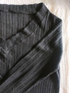 Gothic Black V-Neck Sweatshirt