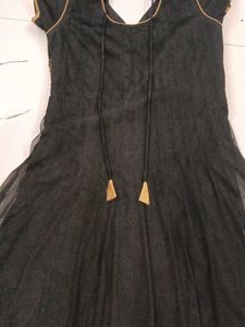 Elegant Black &amp; Gold Anarkali Kurta