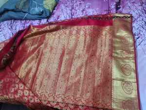 Red &amp; Gold Saree