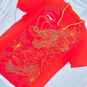 Oversized Dragon Print Tshirt / Goth