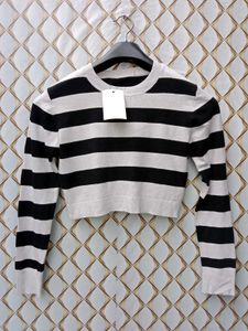 New With Tag Korean Stripped Bodyfit Wool Top